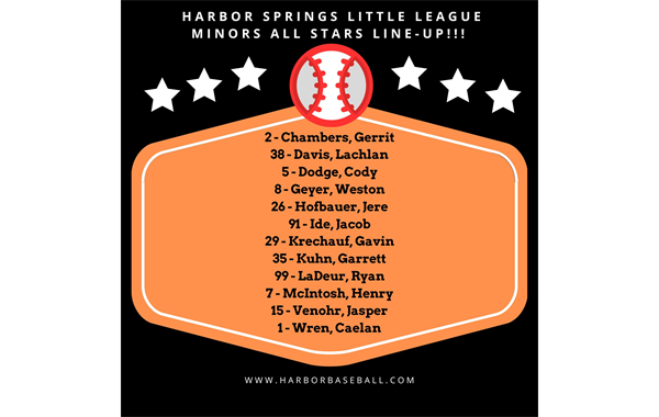 Harbor Springs Little League Minors Baseball All-Stars!